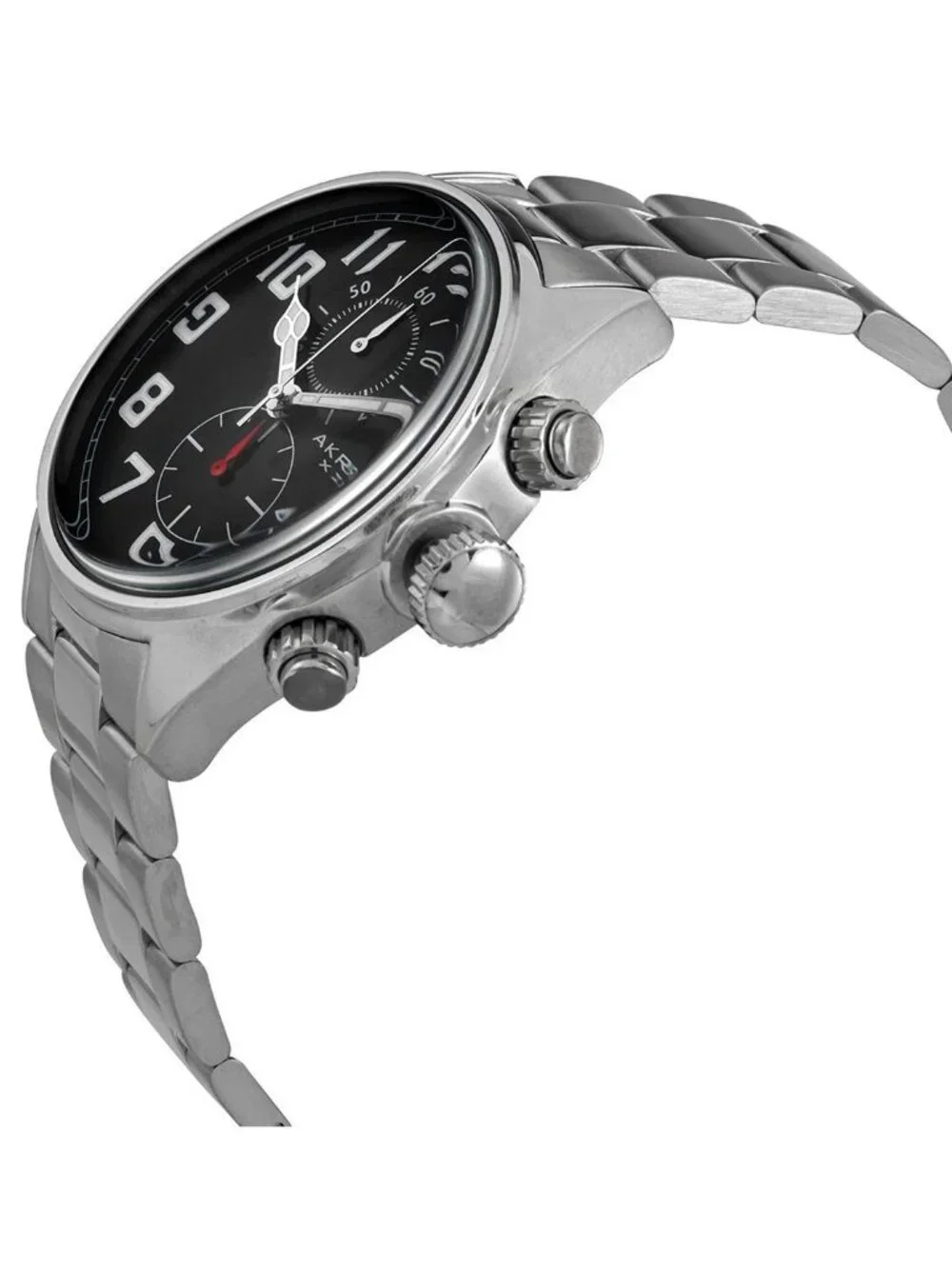 NWT Akribos XXIV Trek Chronograph Quartz Black Dial Men's Watch